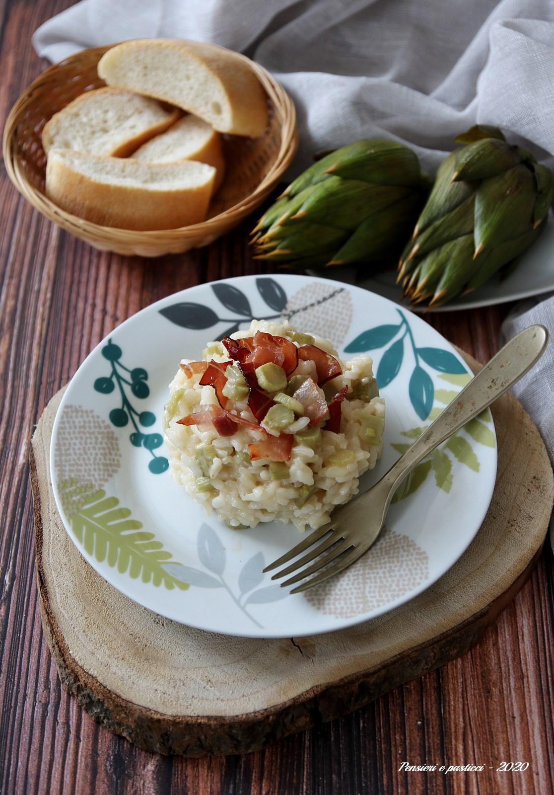 risotto ai gambi di carciofo e speck