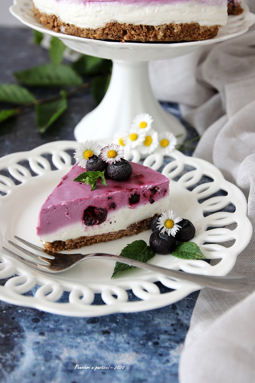 cheesecake ai mirtilli senza cottura