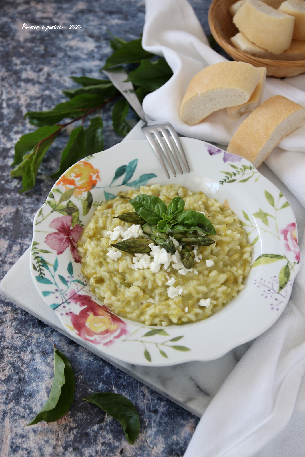 risotto agli asparagi basilico e feta