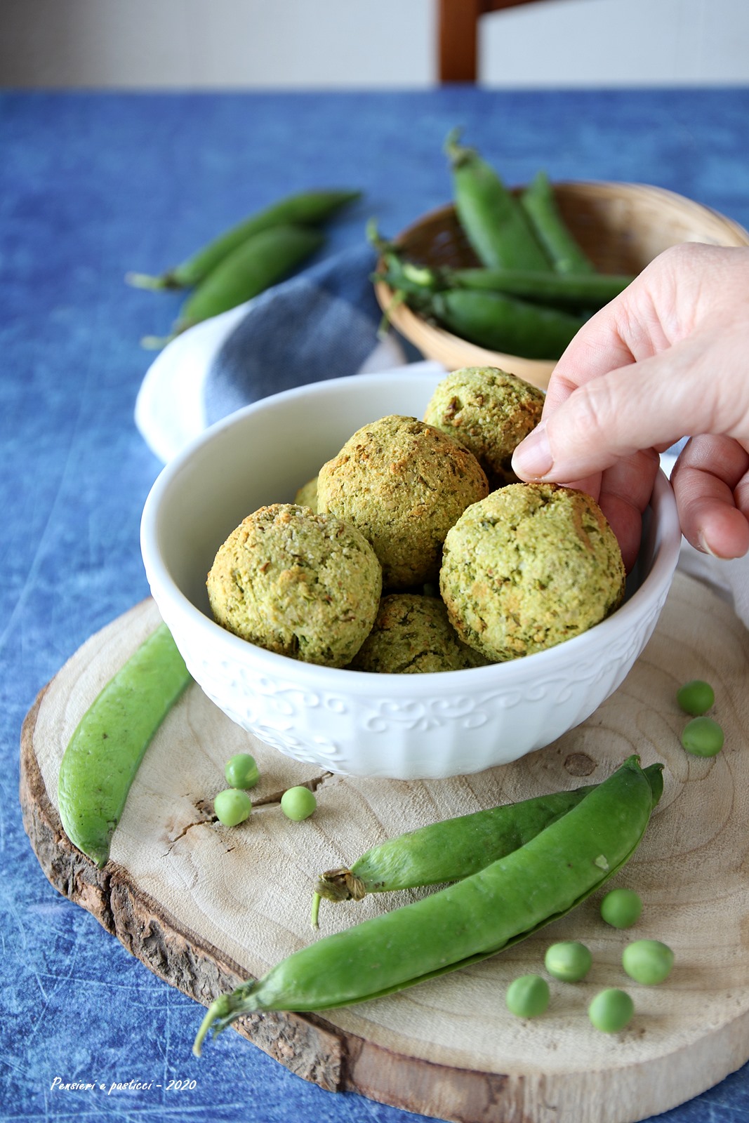 polpette ai piselli e pecorino