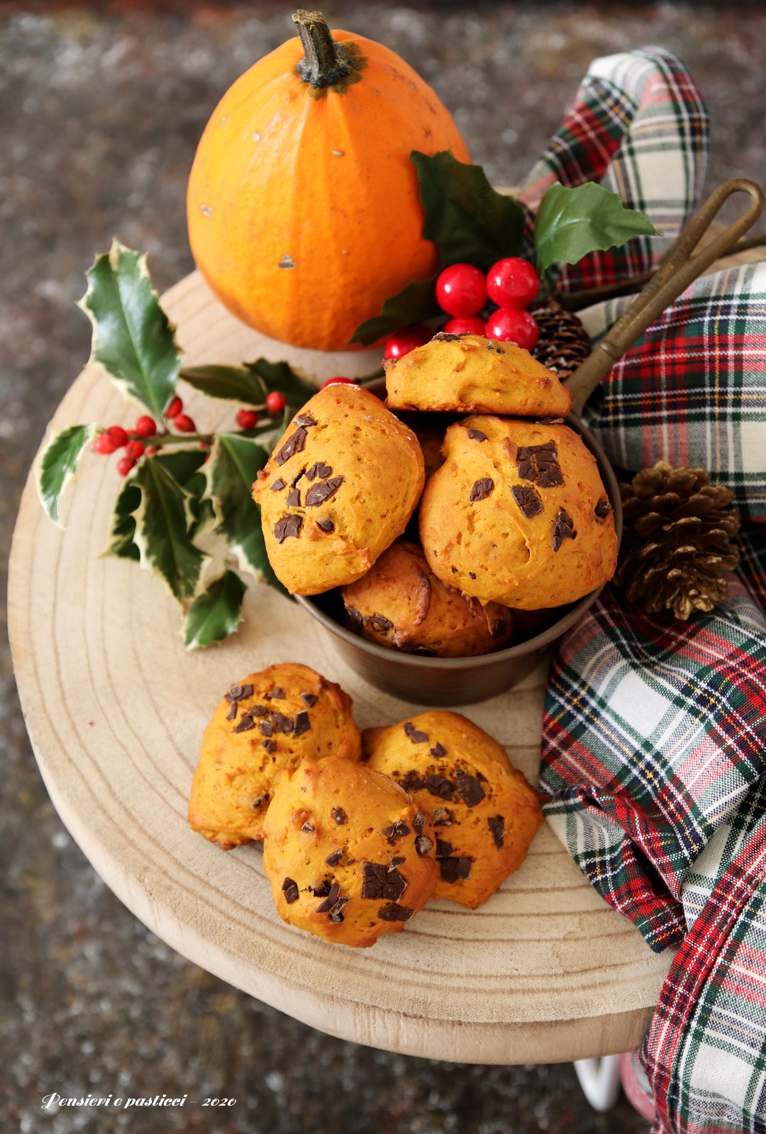 biscotti morbidi alla zucca e cioccolato