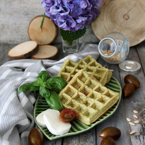 waffels salati al pesto