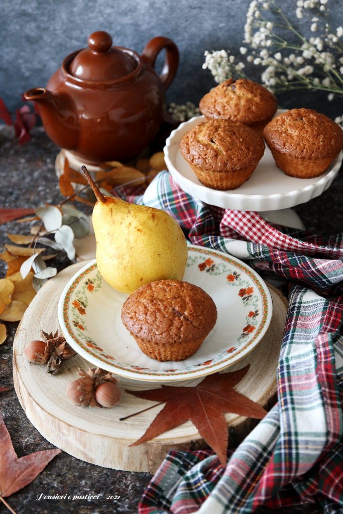 muffins alle pere con cuore al cioccolato