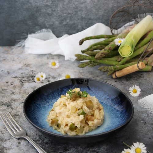 risotto porri e gambi di asparagi