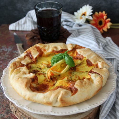 Quiche ai fiori di zucca e basilico