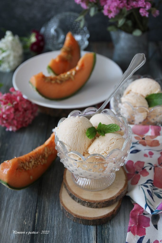 gelato al melone con la gelatiera