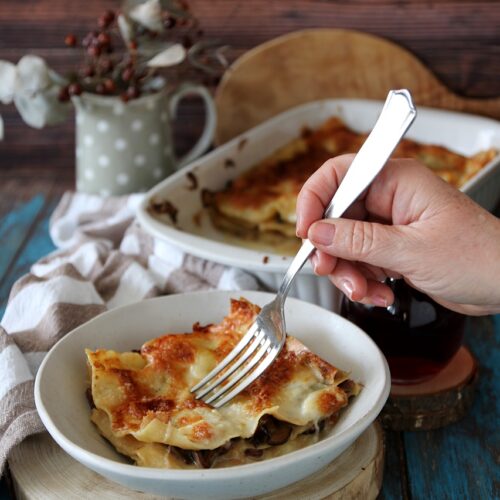 Lasagne ai funghi e mozzarella