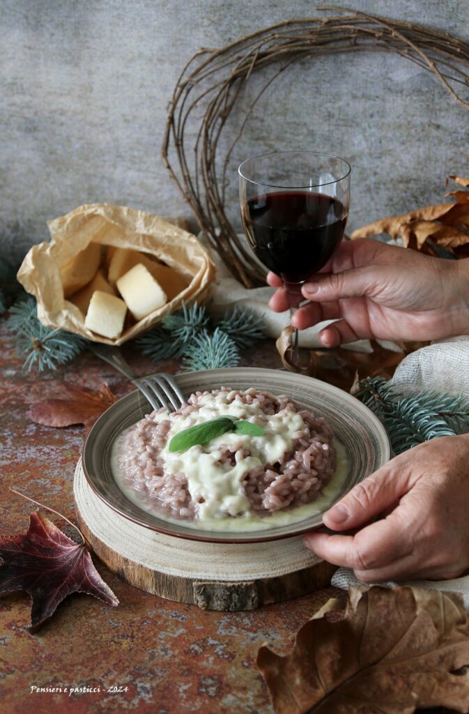 Risotto rosa al Sebino di Franciacorta e taleggio